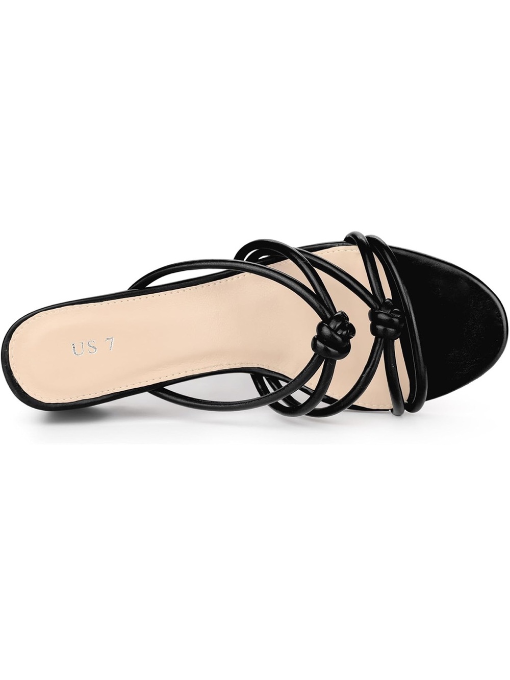 Schutz Black Strappy Knot Slide Sandals for Women
